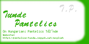 tunde pantelics business card